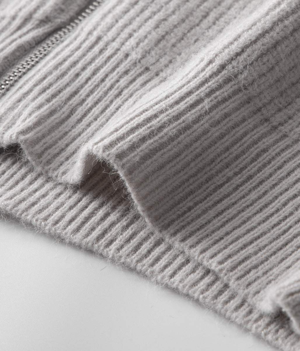 100% Merino Wool ZIPPED CARDIGAN